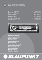 Blaupunkt Ravenna-MP-27 - Owners Manual